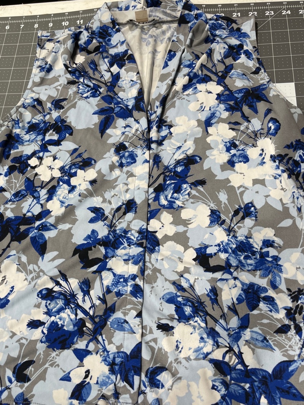 Calvin Klein Blue White Gray Floral Tank Top